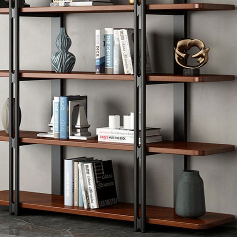 Wooden Etagere Bookcase Contemporary Natural Open Back Bookshelf Clearhalo 'Bookcases' 'furn' 'furn_bookcases' 'Furniture' 'Office Furniture' 1200x1200_dbc76340-0aaa-44fa-a9c6-143f32794ade