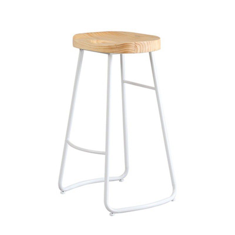 Contemporary Backless Counter Stool Pine Wood Armless Barstool with White Sled Base Clearhalo 'Bar Furniture' 'Bar Stools' 'bar_stools' 'furn' 'furn_bar_stools' 'Furniture' 'Kitchen & Dining Furniture' 1200x1200_dbc8b083-0f34-4f42-9b4b-c806d7d7dbe3