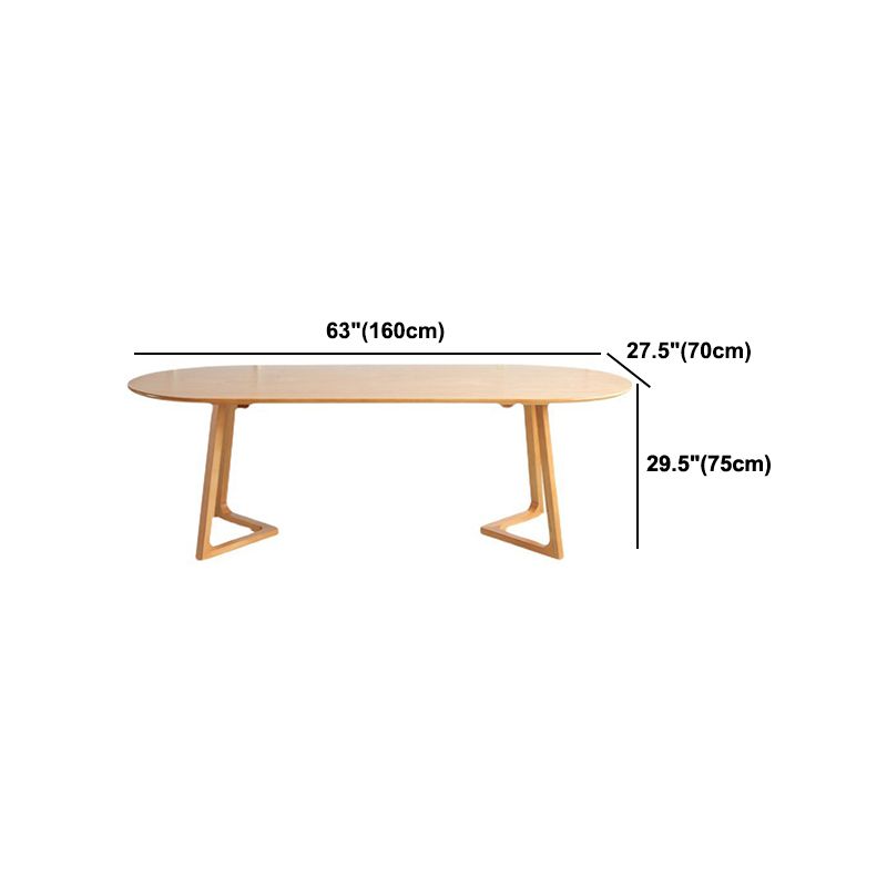 Modern Oval Pine Wood Dining Table Wood Base Home Dining Table Clearhalo 'Dining Tables & Seating' 'Dining Tables' 'dining_table' 'furn' 'furn_dining_table' 'Furniture' 'Kitchen & Dining Furniture' 1200x1200_dbc902e7-5752-4ec0-a770-fcf7d0036c90