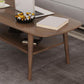 17.72" Tall Contemporary Style Coffee Cocktail Table Solid Wood Coffee Table