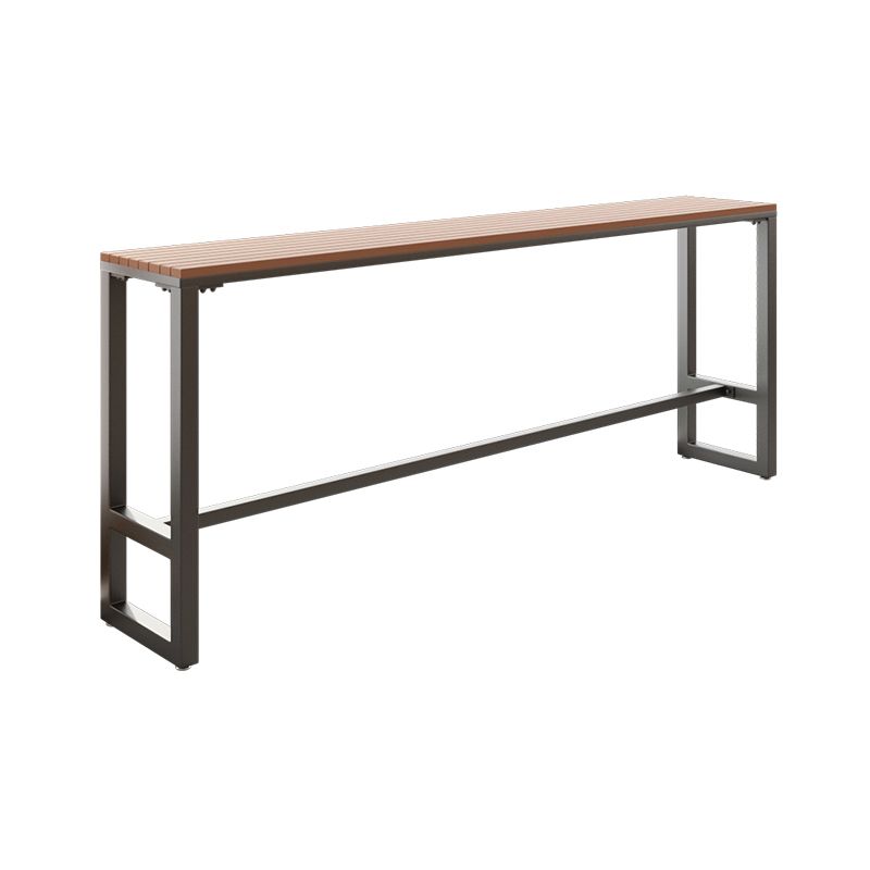 Outdoor Wood Footrest Hall/Pub Table Rectangle Bistro Bar Height Cocktail Table Clearhalo 'Bar Furniture' 'Bar Tables' 'bar_tables' 'furn' 'furn_bar_tables' 'Furniture' 'furniture_bar_tables' 'Kitchen & Dining Furniture' 'kitchen&dining_furn' 'kitchen' 1200x1200_dbc9afba-dcd4-43f1-ba72-5025985e1bcf