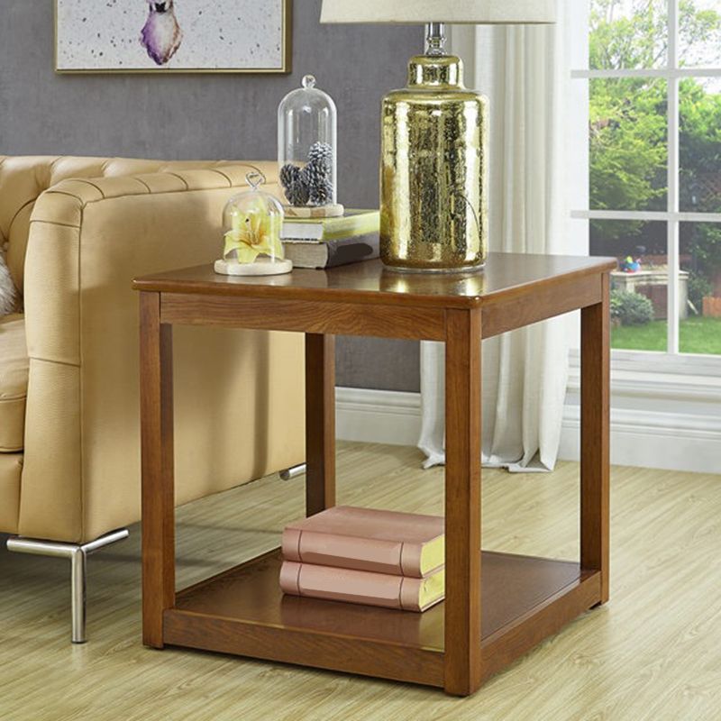 TABELLO DELLA TERDITÀ TRADIZIONE DEI LEGNO 4 gambe Tavolo laterale divano con scaffale per soggiorno