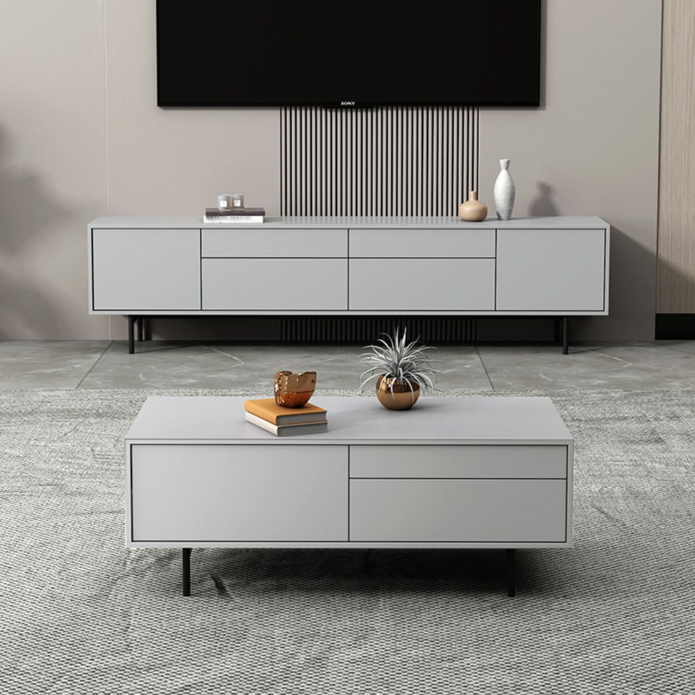 Gabinete de TV de rectángulo de madera de almacenamiento de almacenamiento industrial con piernas extraviadas