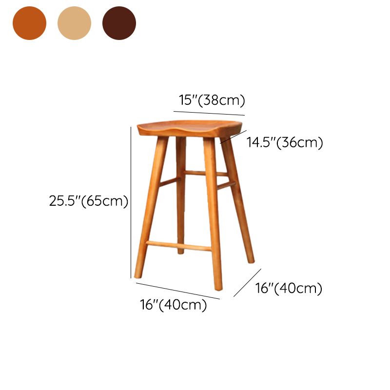 Industrial Armless Backless Counter Stool Wood Bar Stool with Pedal for Cafe Clearhalo 'Bar Furniture' 'Bar Stools' 'bar_stools' 'furn' 'furn_bar_stools' 'Furniture' 'Kitchen & Dining Furniture' 1200x1200_dbcc8324-4017-4912-be4f-11bd0b543f0c