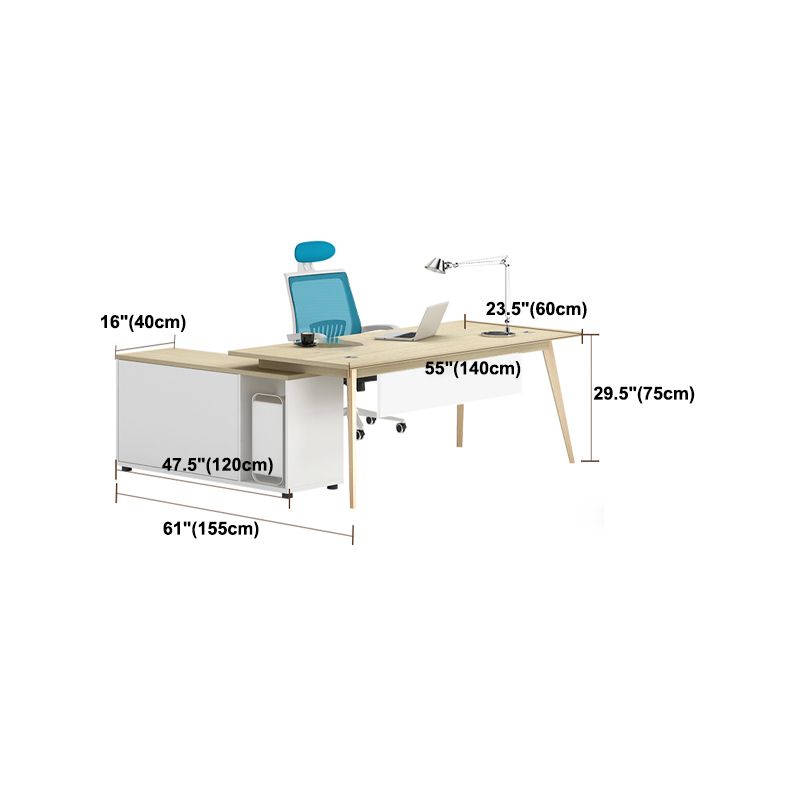 Contemporary Wooden Drawer Office Desk Natural Rectangular Office Desk Clearhalo 'furn' 'furn_office_desk' 'Furniture' 'Office Desks' 'Office Furniture' 'office_desk' 1200x1200_dbcd0d7e-2537-452a-b974-8f3c33196829