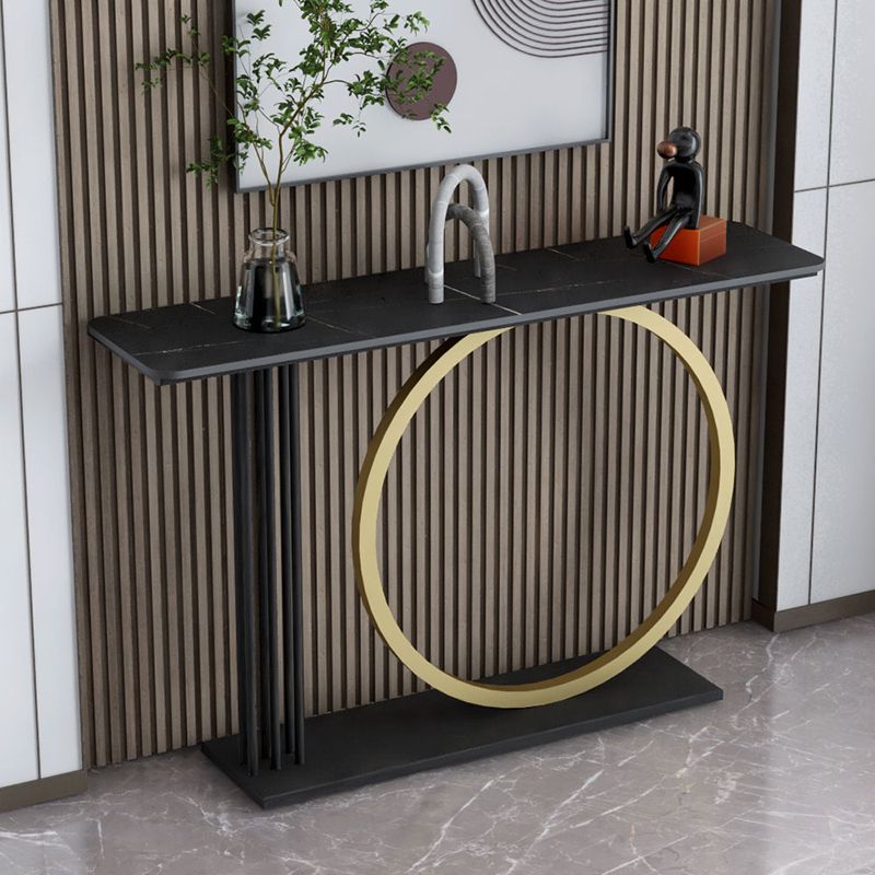 Mesa de sofá de consola de rectángulo glamoroso con soporte de hierro para Hall