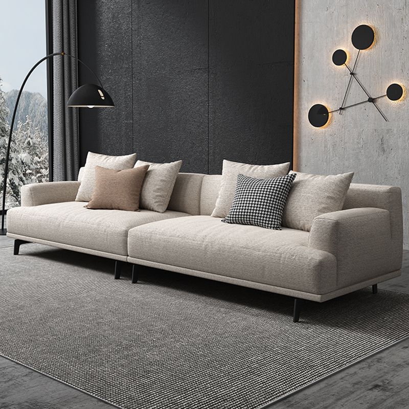 Contemporary Living Room Beige Sofa Square Arm Standard Settee Clearhalo 'furn' 'furn_sofas' 'Furniture' 'furniture_sofas' 'Living Room Furniture' 'Sofa' 'sofas' 1200x1200_dbcde3a9-54c1-4da6-b87b-9289967c896c