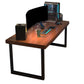 Rechteckiger Büroschreibtisch zeitgenössischer brauner Schlitten Metallbein Gaming Desk