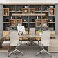 Metal and Wooden Book Shelf Etagere Open Study Room Shelf Bookcase with Doors