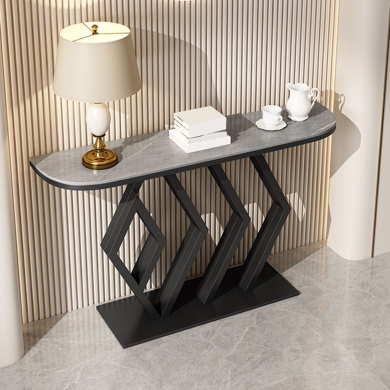 11.8" W Glam Console Table Scratch Resistant Slate End Table