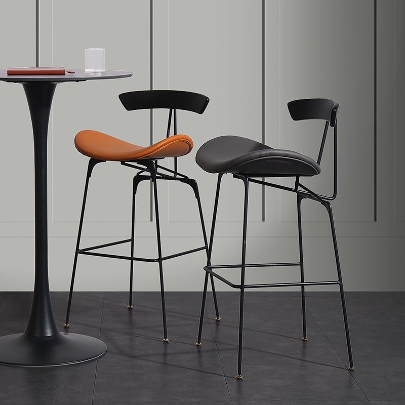 Nordic Iron Simple Barstool Indoor Tall Stool with Imitation Leather Seat(set of 2) Clearhalo 'Bar Furniture' 'Bar Stools' 'bar_stools' 'furn' 'furn_bar_stools' 'furniture_bar_stools' 'Kitchen & Dining Furniture' 'kitchen&dining_furn' 'kitchen' 'kitchen_furn' Furniture' 1200x1200_dbcefd56-aa60-4c68-a46a-f3553cb424f7
