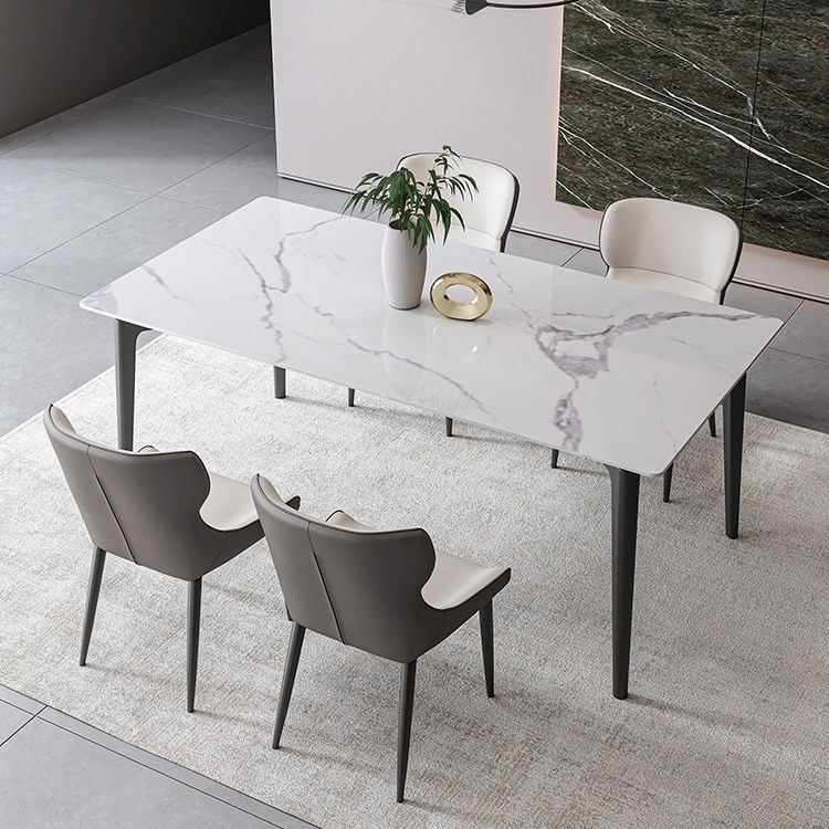 Simplicity Dinette Table Rectangle Stone Dinner Table for Dining Room