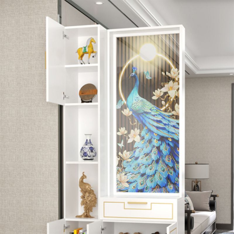 Scandinavian Wood in White 11.81" Wide Accent Cabinet with Drawer