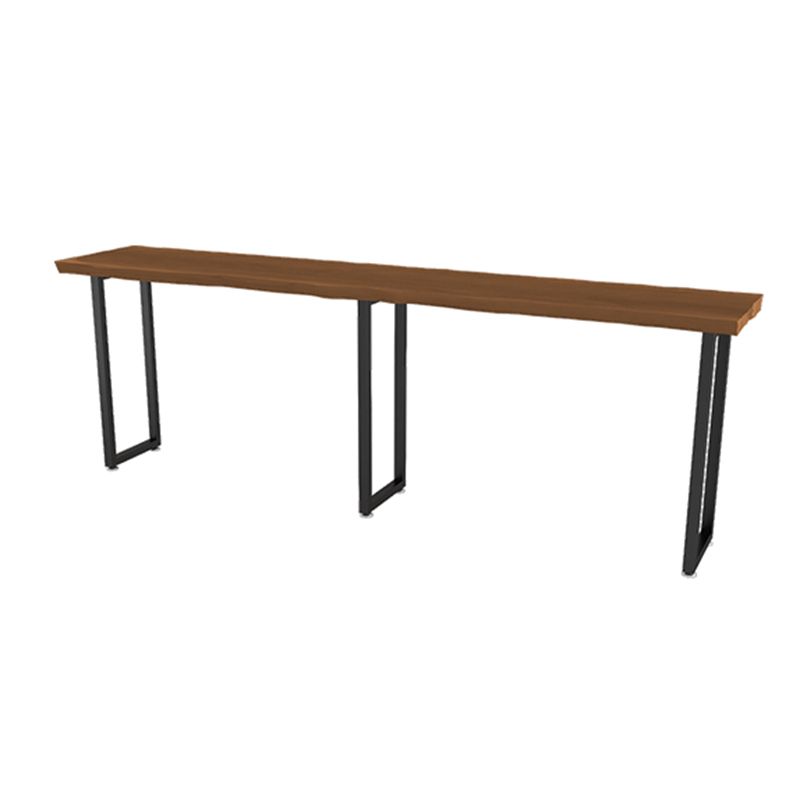 Modern Wood and Metal Bistro Accent Dining Table Sled Indoor Patio Bar Table Clearhalo 'Bar Furniture' 'Bar Tables' 'bar_tables' 'furn' 'furn_bar_tables' 'Furniture' 'furniture_bar_tables' 'Kitchen & Dining Furniture' 1200x1200_dbd1a3c4-4ec8-4b46-9f67-015e13693ffe
