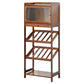 Modern Floor Wine Rack Kitchen Wine Bottle & Glass Rack in Brown