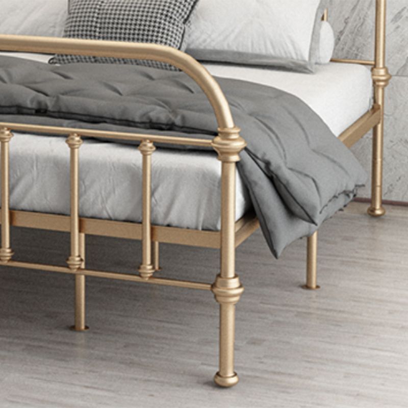 Open-Frame Bed with Spindle Headboard and Metal Legs in Solid Color Clearhalo 'Bedroom Furniture' 'Beds' 'furn' 'furn_beds' 'Furniture' 1200x1200_dbd28a0c-2ba0-4153-9d23-56a84f3b075e