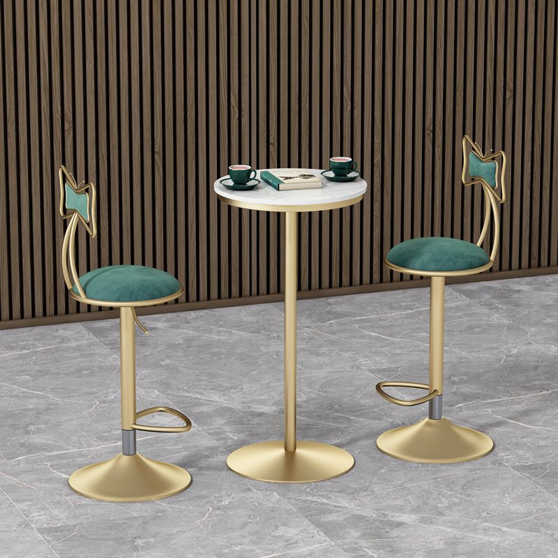 Glam Rotatable Liftable Counter Stool Iron Beauty Shop Bar Stool with Velvet Cushion Clearhalo 'Bar Furniture' 'Bar Stools' 'bar_stools' 'furn' 'furn_bar_stools' 'furniture_bar_stools' 'Kitchen & Dining Furniture' 'kitchen&dining_furn' 'kitchen' 'kitchen_furn' Furniture' 1200x1200_dbd2e8f6-9763-4f1f-a3f8-856200c4481c
