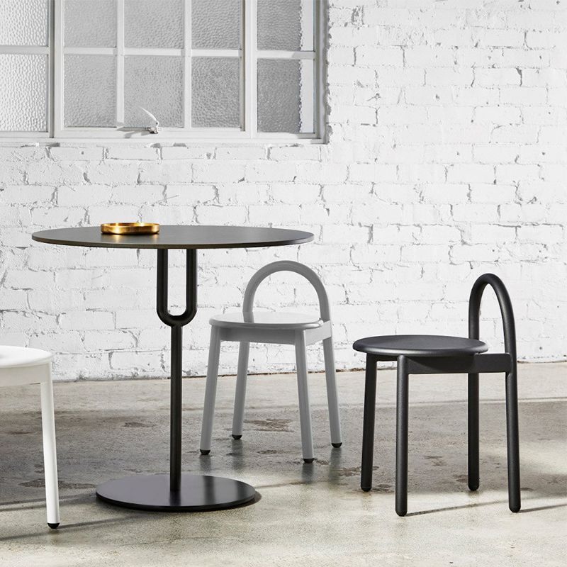 Matte afwerking Wood Bar & Teller stoelen Moderne binnenkrukken met metalen frame