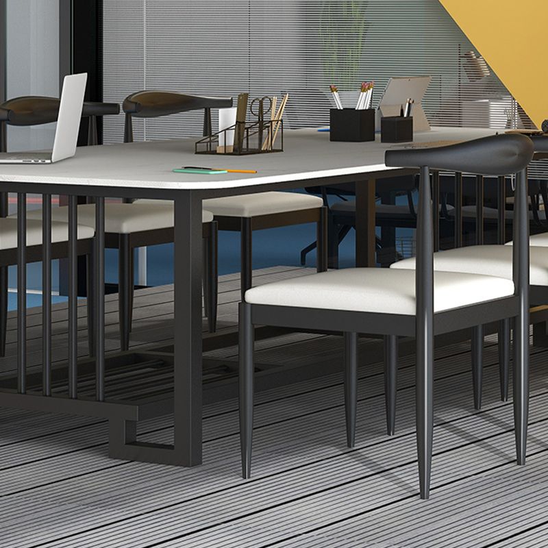 Tables de conférence en forme de bureau de style moderne en pierre avec 2 lames pour le bureau