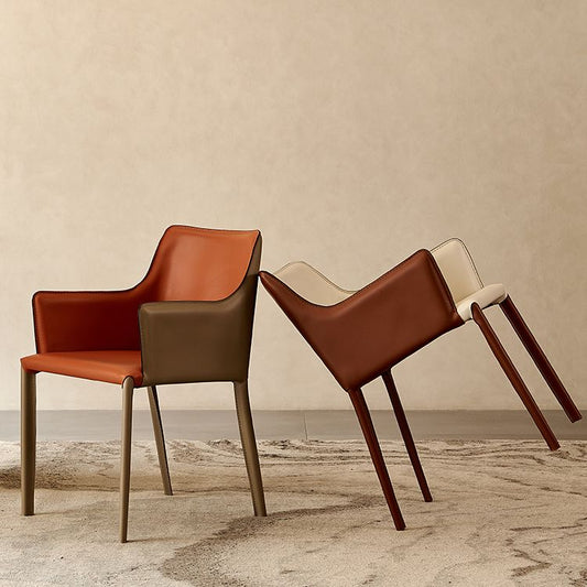 Upholstered Arm Chair Indoor Modern Faux Leather Dining Arm Chair with Metal Frame Clearhalo 'Dining Chairs' 'Dining Tables & Seating' 'dining_chair' 'furn' 'furn_dining_chair' 'Furniture' 'Kitchen & Dining Furniture' 1200x1200_dbd5c174-c607-4b7c-8b73-bd801ca9031e