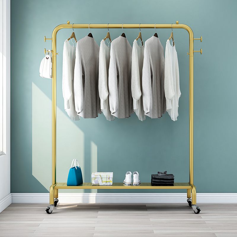 Glam Coat Rack Hanging Rail Lower Shelf 4 Hooks Entryway Coat Hanger Clearhalo 'Entry & Mudroom Furniture' 'furn' 'furn_hall_tree_coat_racks' 'Furniture' 'Hall Trees & Coat Racks' 'hall_tree_coat_racks' 1200x1200_dbd719ce-4e01-4aef-a805-0277d0d833e3