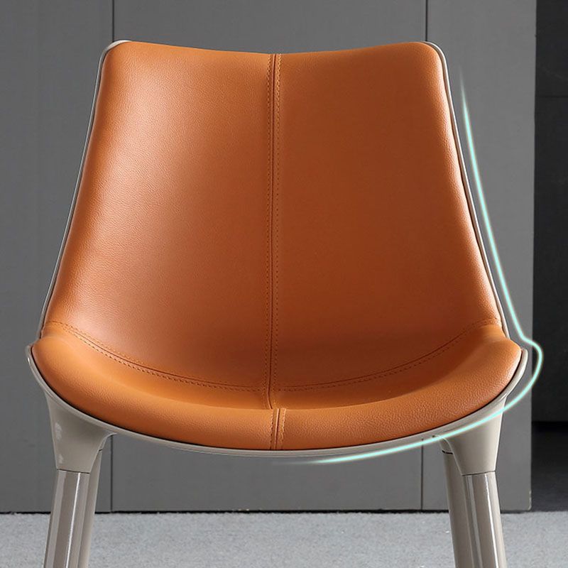 Contemporary Metal Dining Arm Chair Leather Dining Chairs for Home Use Clearhalo ' kitchen&dining_furn' 'Dining Chairs' 'Dining Tables & Seating' 'dining_chair' 'furn' 'furn_dining_chair' 'Furniture' 'furniture_dining_chair' 'Kitchen & Dining Furniture' 'kitchen' 1200x1200_dbd74ab8-9a56-48df-834a-43e005f4ca67