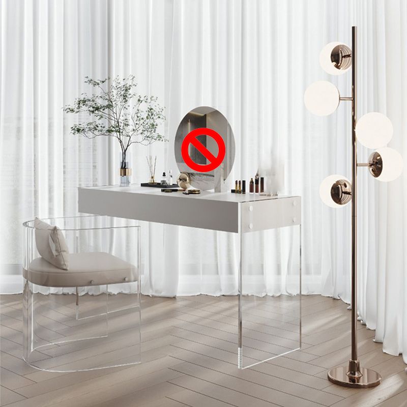 Mirrored Wood Makeup Dressing Table Modern Style Stool Set in White Clearhalo 'Bedroom Furniture' 'furn' 'furn_makeup_vanities' 'Furniture' 'Makeup Vanities' 'makeup_vanities' 1200x1200_dbd80a3d-3603-4f5c-b305-b95b895869e1