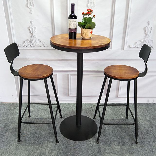Industrial Style Solid Wood Bar Table Set 1/2/3/4 Pieces Counter Table with High Stools Clearhalo 'Bar Furniture' 'furn' 'furn_home_bar_bar_sets' 'Furniture' 'Home Bars & Bar Sets' 'home_bar_bar_sets' 'Kitchen & Dining Furniture' 1200x1200_dbdaa745-71ab-4782-8678-35c29eace1b5