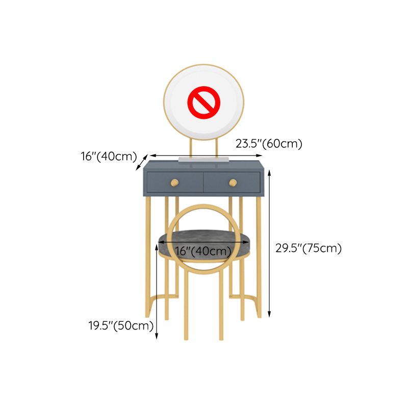 Trucco in legno Vanity 15.74 "tavoli da vanità larghi con 2 cassetti