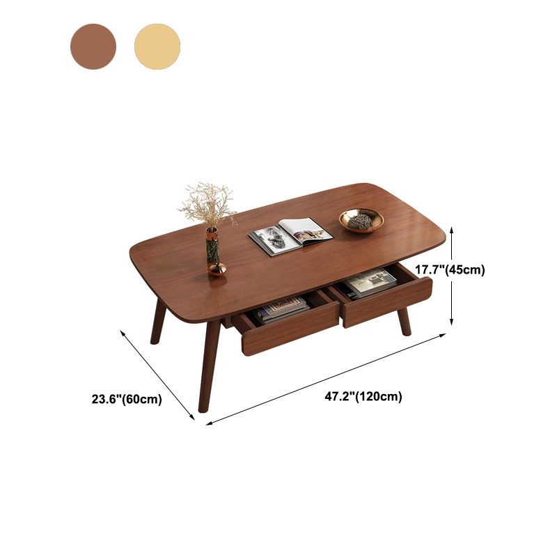Solid Wood 4 Legs Coffee Table Rectangular Coffee Table with Storage Clearhalo 'Coffee & Accent Tables' 'Coffee Tables' 'coffee_tables' 'furn' 'furn_coffee_tables' 'Furniture' 'Living Room Furniture' 1200x1200_dbdd67c6-6edf-44c6-9007-223da92495f3