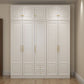Contemporary White Storage Cabinet Hinged Door Cabinet with Drawers