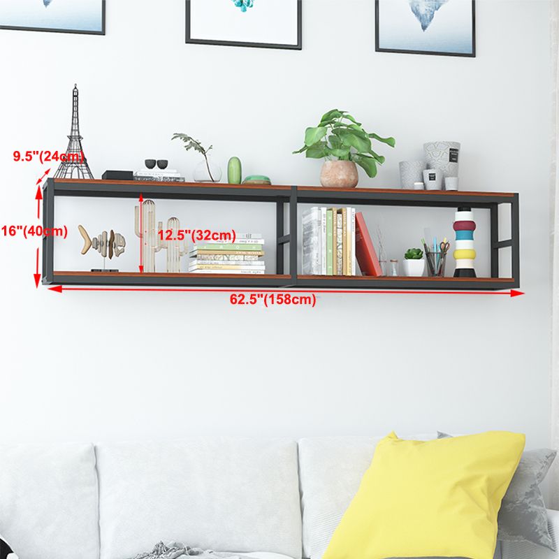 Industrial Wall Unit Bookshelf Black Steel Frame Natural Manufactured Wood Shelf Bookshelf Clearhalo 'Bookcases' 'Furniture' 'furniture_bookcases' 'kitchen' 'kitchen_bookcases' 'Living Room Furniture' 'Office Furniture' 1200x1200_dbdf43a1-85a1-49d4-aa11-c1e60e3626eb