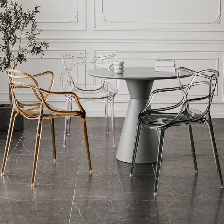 Scandinavian Plastic Dining Arm Chairs Open Back Side Chair for Kitchen Clearhalo 'Dining Chairs' 'Dining Tables & Seating' 'dining_chair' 'furn' 'furn_dining_chair' 'Furniture' 'furniture_dining_chair' 'Kitchen & Dining Furniture' 1200x1200_dbdf4edf-0dd3-4f57-a73a-700b521daa3b