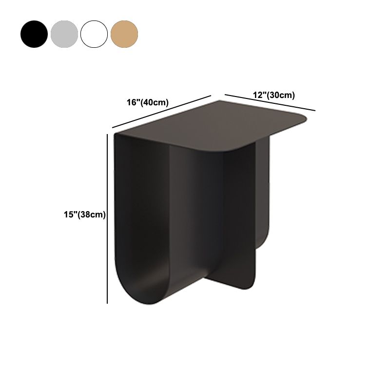 Mesa de metal rectangular de estilo moderno de mediados de siglo con mesa lateral base abstracta