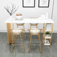 Glam 1/2/3/5 Pieces Bar Table Set Rectangle Bar Table with Metal High Stools for Kitchen Clearhalo 'Bar Furniture' 'furn' 'furn_home_bar_bar_sets' 'Furniture' 'Home Bars & Bar Sets' 'home_bar_bar_sets' 'Kitchen & Dining Furniture' 1200x1200_dbdfe923-2443-41d3-8e85-4a15318e5608