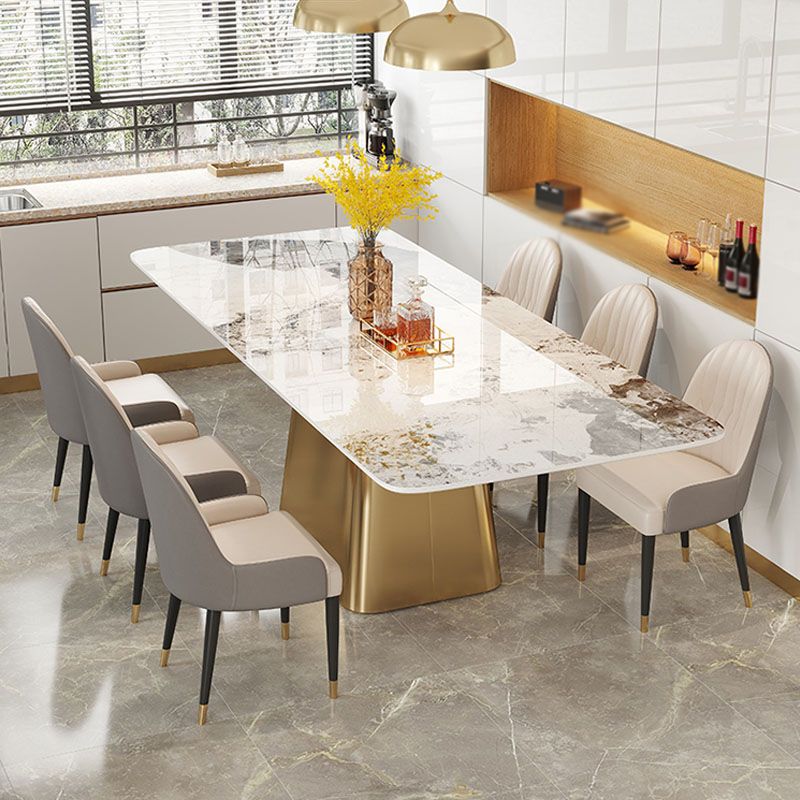 Contemporary Style 1/3/4/7 Pieces Dining Set Rectangular Sintered Stone Dining Table Set Clearhalo 'Dining Room Sets' 'Dining Tables & Seating' 'dining_room_set' 'furn' 'furn_dining_room_set' 'Furniture' 'furniture_dining_room_set' 'Kitchen & Dining Furniture' 'kitchen&dining_furn' 'kitchen' 1200x1200_dbe04ee7-b1ea-4e67-b64b-3a213dfa51dd