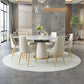 Glam Sintered Stone Dining Room Set with Round Table Space-Saving Design Dining Table Furniture Clearhalo 'Dining Room Sets' 'Dining Tables & Seating' 'dining_room_set' 'furn' 'furn_dining_room_set' 'Furniture' 'furniture_dining_room_set' 'Kitchen & Dining Furniture' 'kitchen&dining_furn' 'kitchen' 1200x1200_dbe1bb6c-0fb3-43d1-a15f-8c10c95e191a