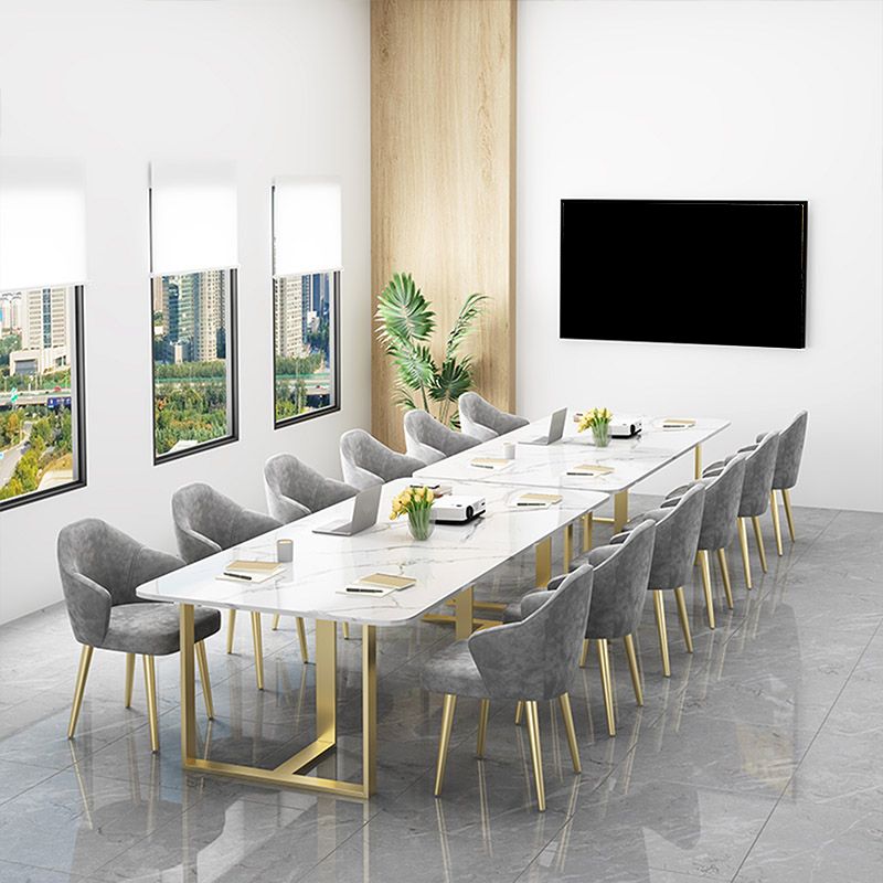 Rectangular Shape Contemporary Office Desk Stone Task Desk with 2-Legs in White Clearhalo 'furn' 'furn_office_desk' 'Furniture' 'Office Desks' 'Office Furniture' 'office_desk' 1200x1200_dbe2eccb-3229-44bd-8366-387cf5c759ff