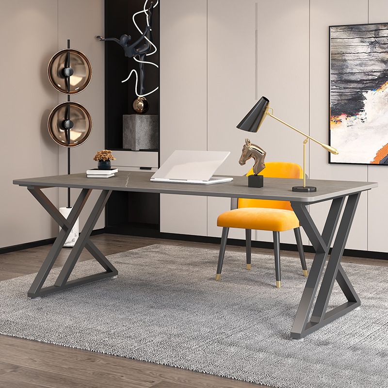 Bureau d'écriture contemporain Bureau de bureau en étain en marbre pour la maison
