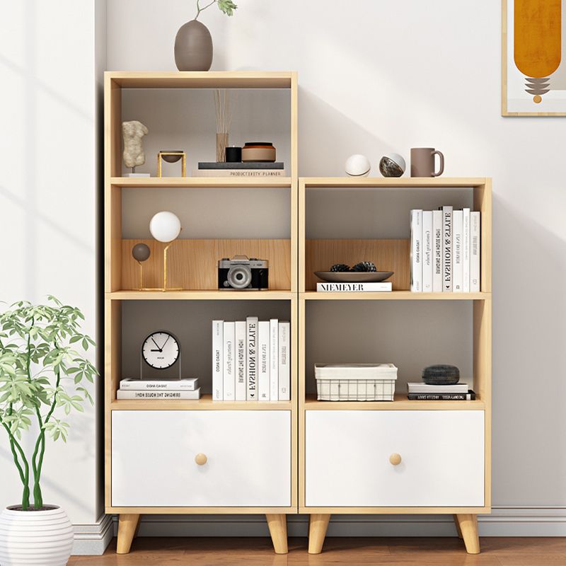 Contemporary Standard Book Shelf Engineered Wood Open Bookcase