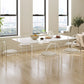 Acryli Contemporary Dining Set 1/7 Pieces White Stone Dinette Table Set