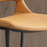 Leather Bar Stool Modern Backrest Counter Stool with Metal Legs