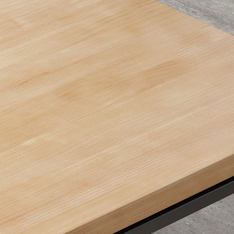 Table à manger en bois massif carré table à manger industrielle avec base en métal