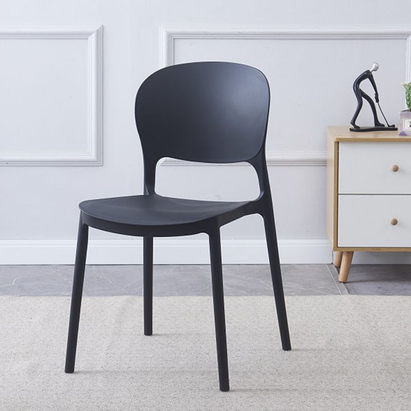 Scandinavian Restaurant Stacking Side Chair Matte Finish Plastic Dining Chair Clearhalo 'Dining Chairs' 'Dining Tables & Seating' 'dining_chair' 'furn' 'furn_dining_chair' 'Furniture' 'Kitchen & Dining Furniture' 1200x1200_dbe84283-deda-47a6-9cd1-dcbd587f1a42