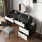 Contemporary White Makeup Table With Drawers 15.74 W x 30.70" H for Bedroom