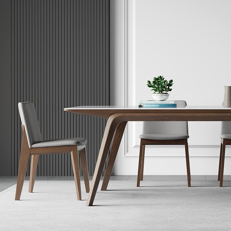 Modern Style Rectangle Table Set 1/2/3/4/5/7 Pieces Dining Set with Wood Legs Clearhalo 'Dining Room Sets' 'Dining Tables & Seating' 'dining_room_set' 'furn' 'furn_dining_room_set' 'Furniture' 'Kitchen & Dining Furniture' 1200x1200_dbebf99e-1f9a-4176-b9e1-2915b11a68f2