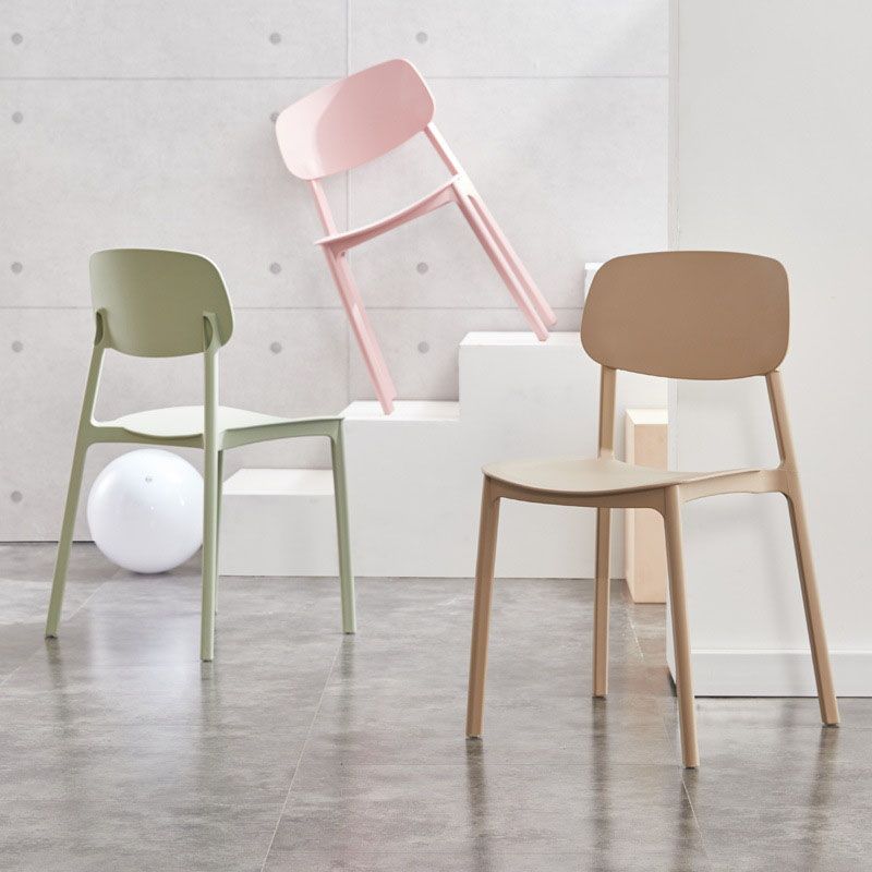 Modern Plastic Home Side Chair Open Back Matte Finish Dining Chair Clearhalo ' kitchen&dining_furn' 'Dining Chairs' 'Dining Tables & Seating' 'dining_chair' 'furn' 'furn_dining_chair' 'Furniture' 'furniture_dining_chair' 'Kitchen & Dining Furniture' 'kitchen' 1200x1200_dbec1c4a-acfa-495f-a49f-be3c467589ff