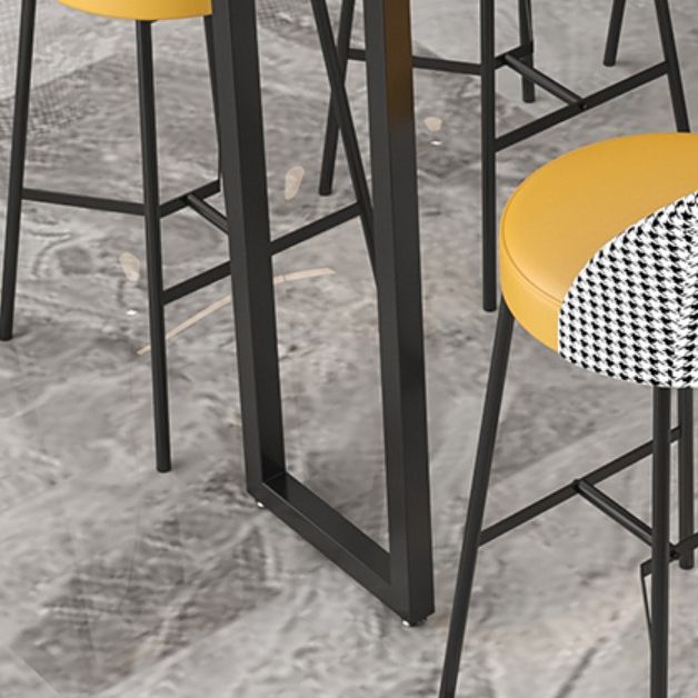 Industrial Bar Table Stone Top Carbon Steel Pedestal Bar Table Clearhalo 'Bar Furniture' 'Bar Tables' 'bar_tables' 'furn' 'furn_bar_tables' 'Furniture' 'Kitchen & Dining Furniture' 1200x1200_dbed042c-c613-4857-8e80-09f0a452eeff