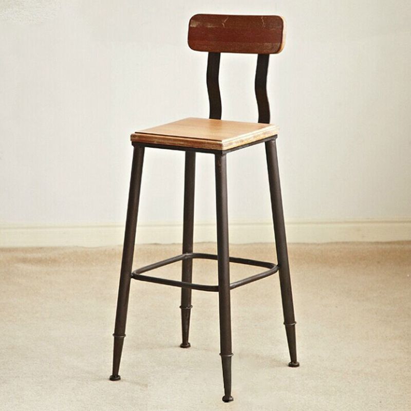 Industriemetall -Esshocker Armless Barhocker mit Fußstütze