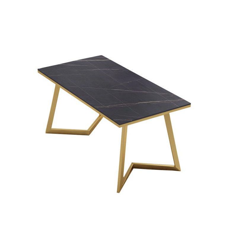 Glam Style 1/5 Pieces Dining Set Rectangle Stone Table Kitchen Set for Dining Room Clearhalo 'Dining Room Sets' 'Dining Tables & Seating' 'dining_room_set' 'furn' 'furn_dining_room_set' 'Furniture' 'furniture_dining_room_set' 'Kitchen & Dining Furniture' 'kitchen&dining_furn' 'kitchen' 1200x1200_dbeddffe-b1fa-43e9-874b-b13c66f91faf